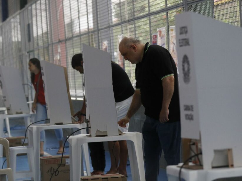 Voters in Rio de Janeiro during Brazil's Sunday general elections