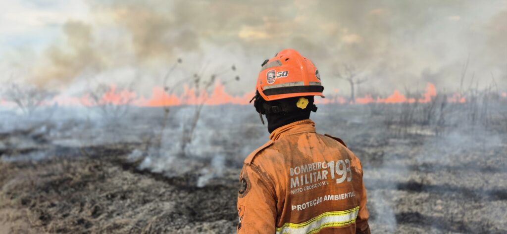 Firefighters battle blazes in the Pantanal (Mato Grosso do Sul Fire Brigade's Communications Office)